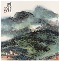 朱屺瞻 1985年作 农家风景 立轴